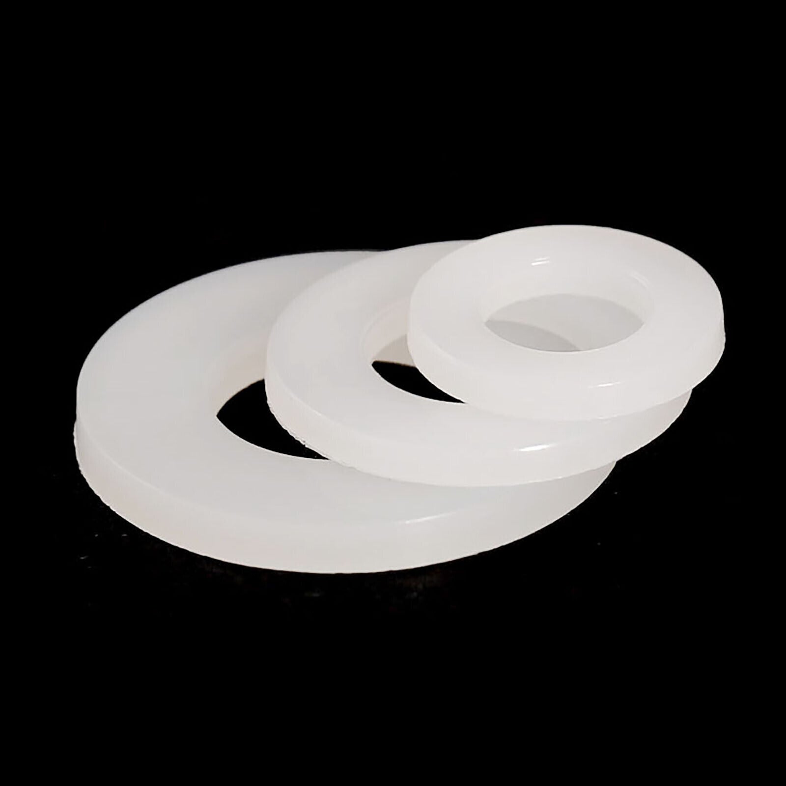 100x Washers Nylon Sealing Flat Washer M6x18x1.5mm White Insulation Gasket