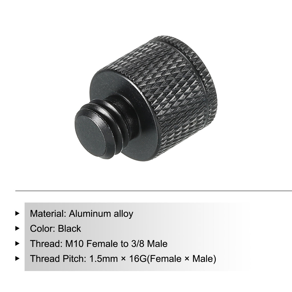 Mic Stand Adapter M10 Female x 3/8 Male Camera Screw Thread Adapter Black