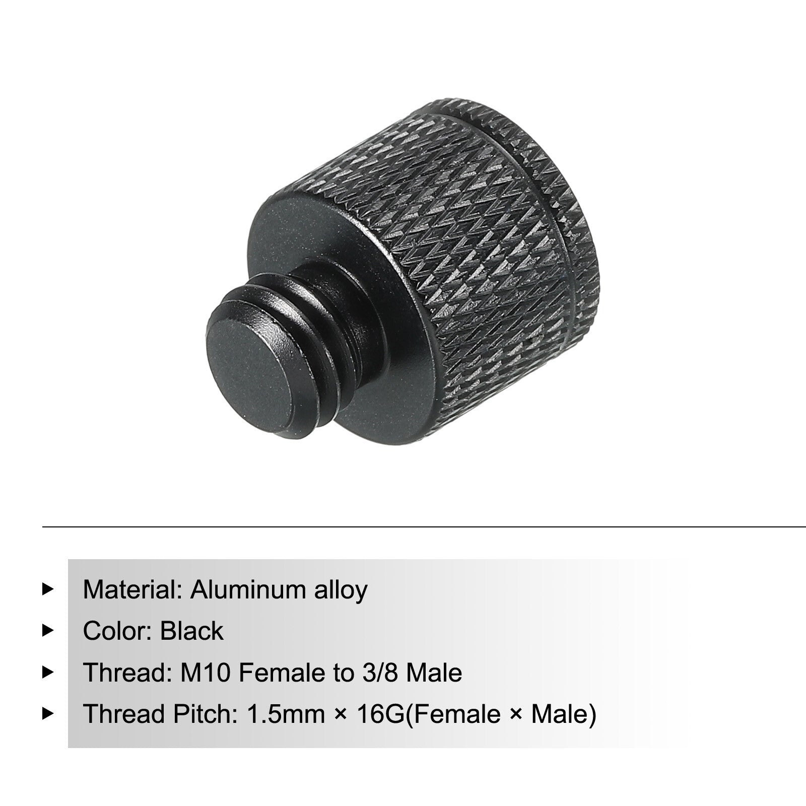 Mic Stand Adapter M10 Female x 3/8 Male Camera Screw Thread Adapter Black