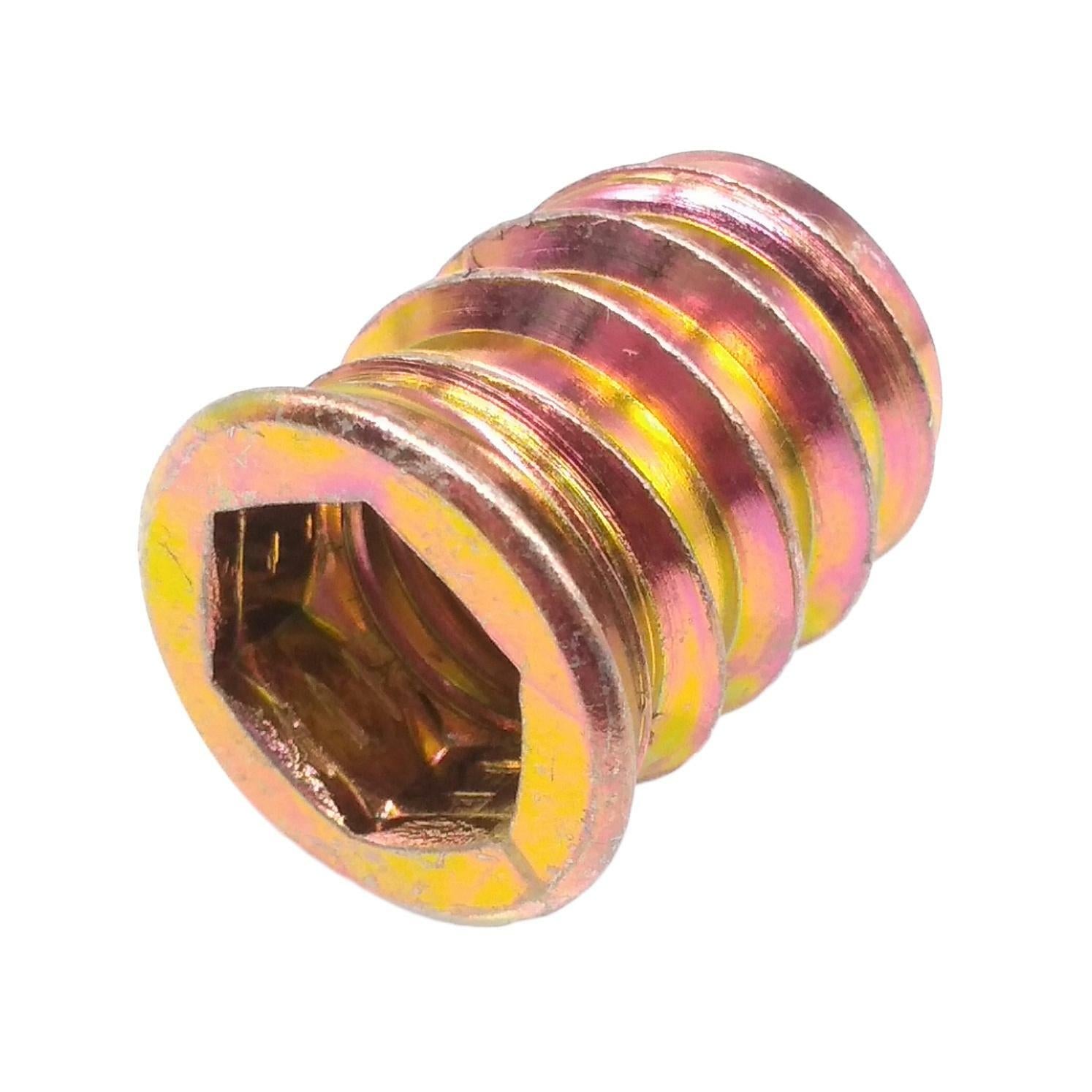 50pcs M10 x 20mm Furniture Screw-in Nut Bolt Fastener Hex Socket Insert Nuts
