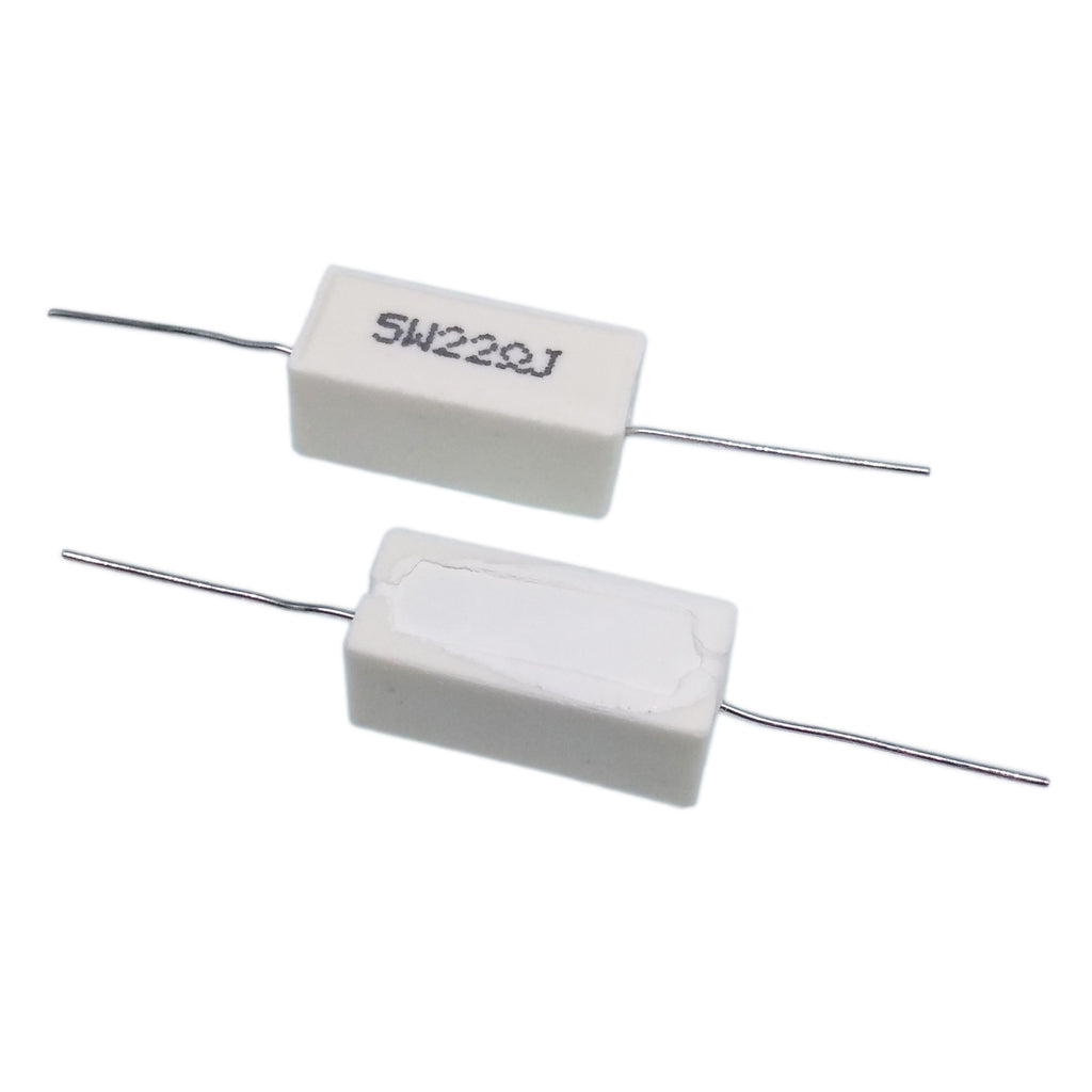 US Stock 10pcs 22 ohm 22RΩJ 5 watt Axial Ceramic Cement Power Resistor 5W