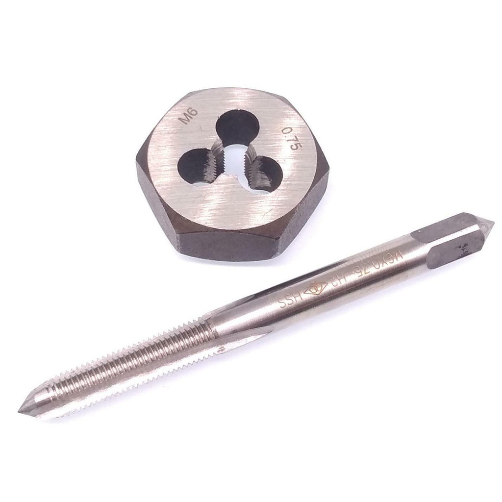 US Stock HSS M6 x 0.75mm Tap & 6x0.75mm Hexagon Die Metric Thread Right Hand Set