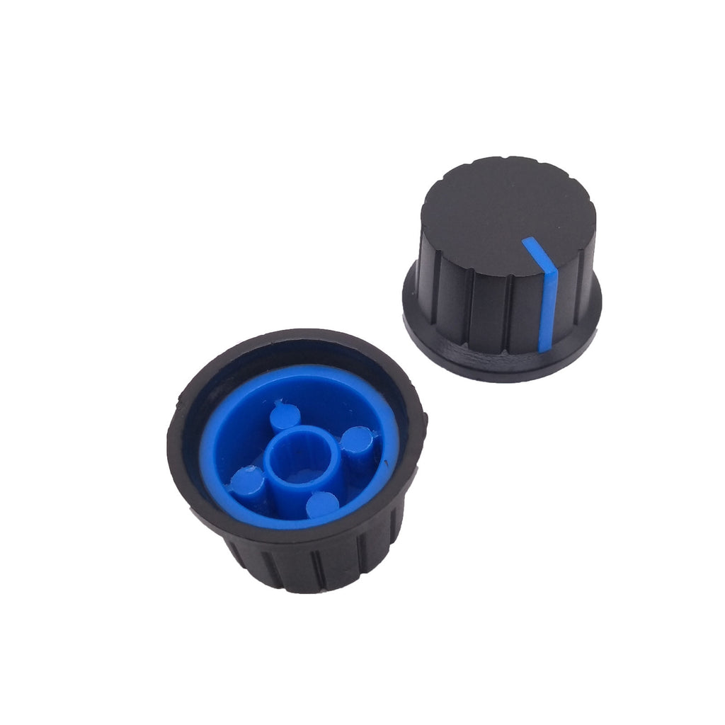US Stock 10pcs Hi-Fi CD Volume Tone Control Potentiometer Knob 6mm Black Blue