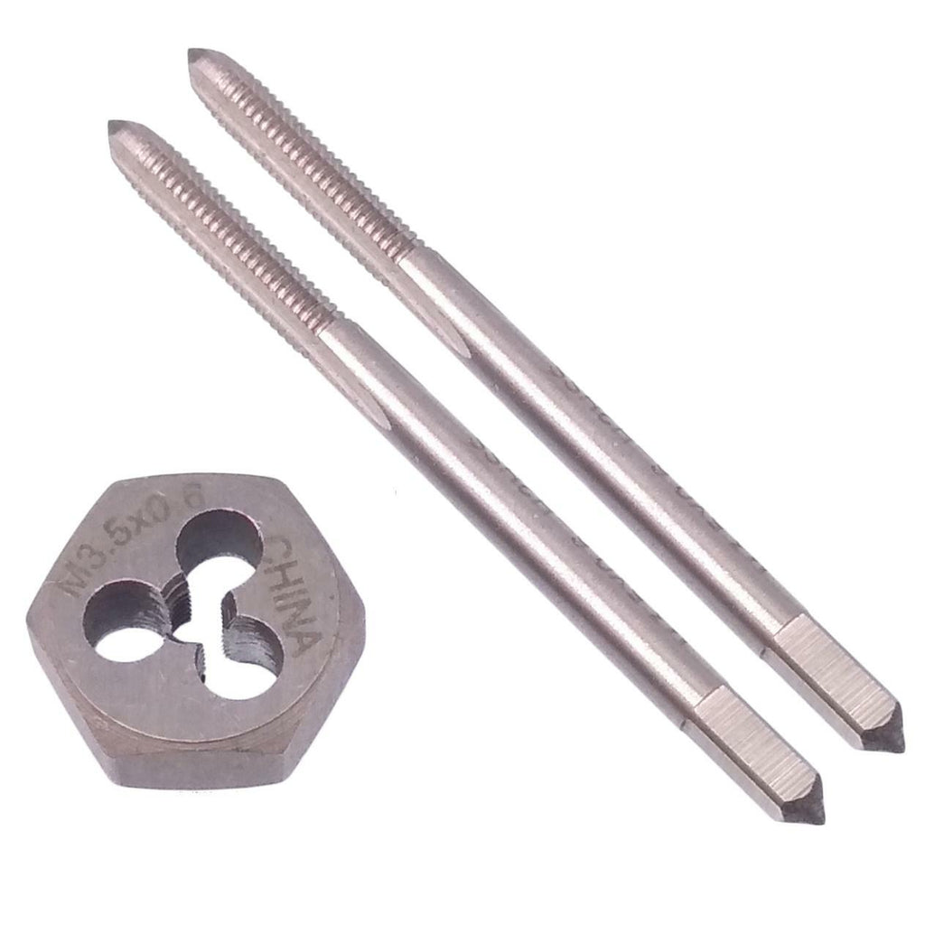 HSS M3.5 x 0.6mm Taper & Plug Tap & M3.5x0.6mm Hexagon Die Metric Right Hand Set