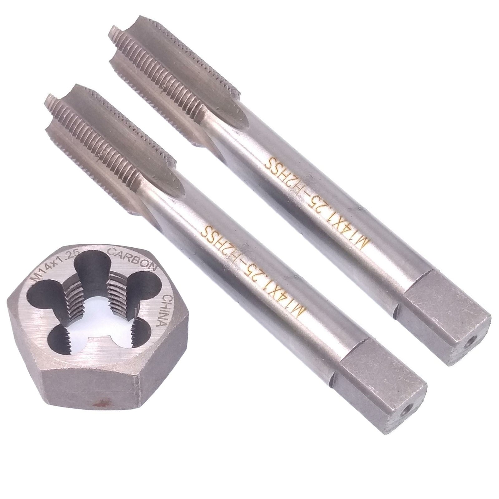 HSS M14 x 1.25mm Taper & Plug Tap & M14x1.25mm Hexagon Die Metric Right Hand Set