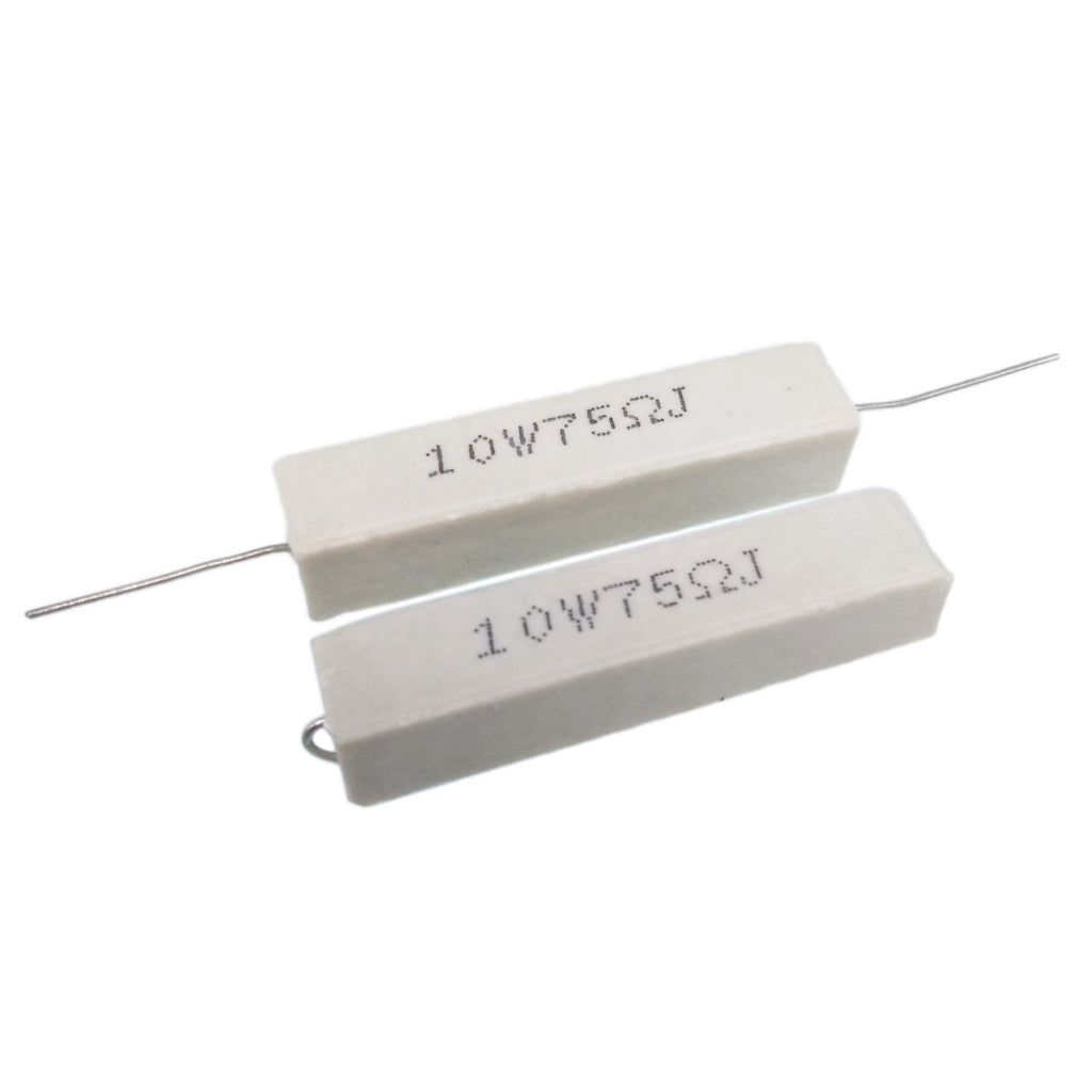 US Stock 5pcs 75 ohm 75RΩJ 10 watt Axial Ceramic Cement Power Resistor 10W