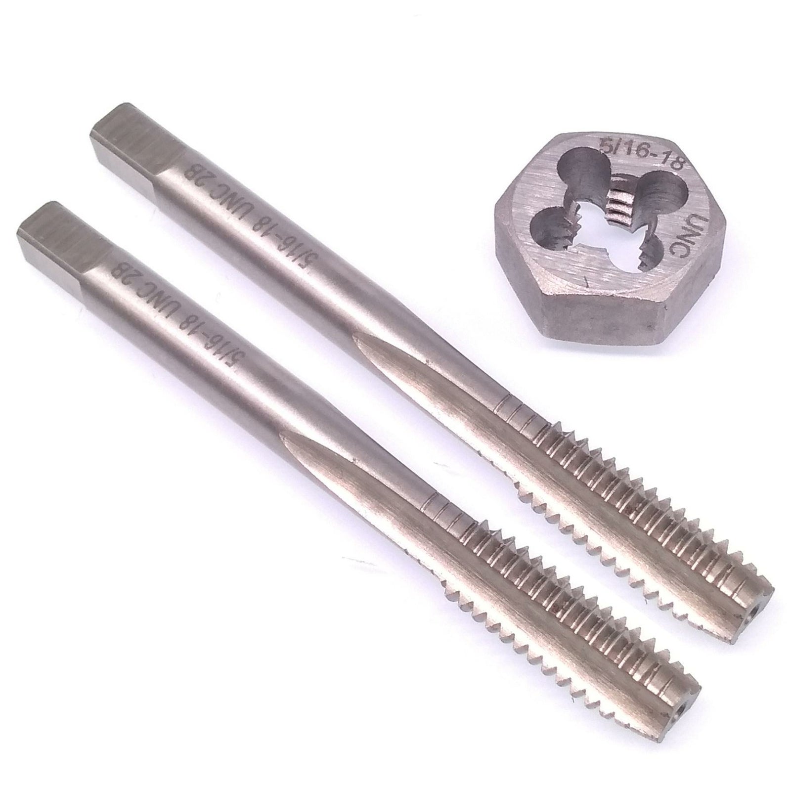 HSS 5/16-18 Taper & Plug Tap & 5/16-18 Hexagon Die Thread Right Hand Set