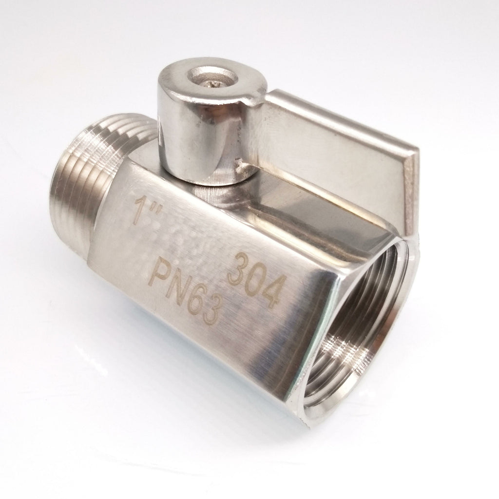 304 Stainless Steel Mini Ball Valve With Handle Female x Male NPT Thread 1''