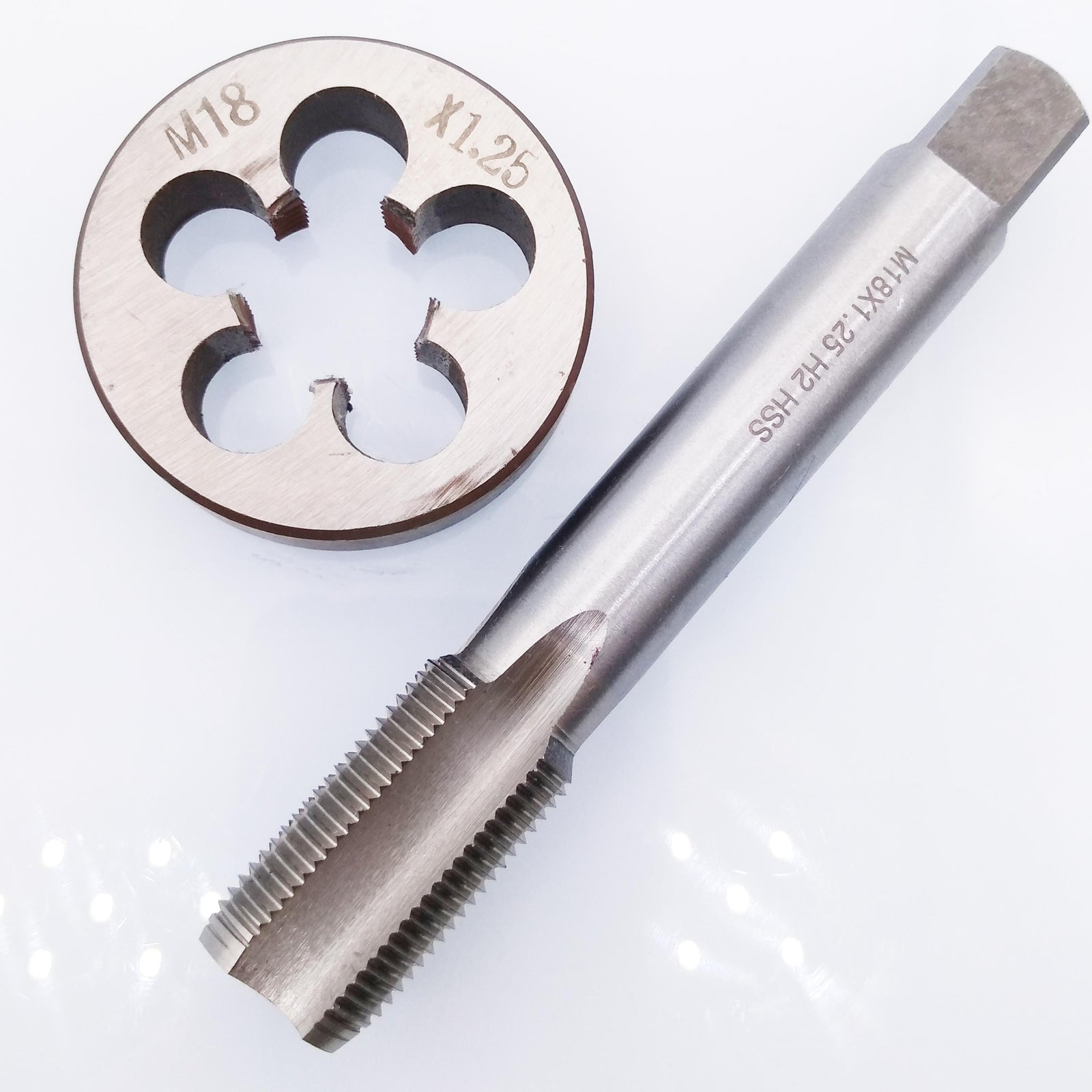 US Stock HSS M18 x 1.25mm Tap & M18 x 1.25mm Die Metric Thread Right Hand