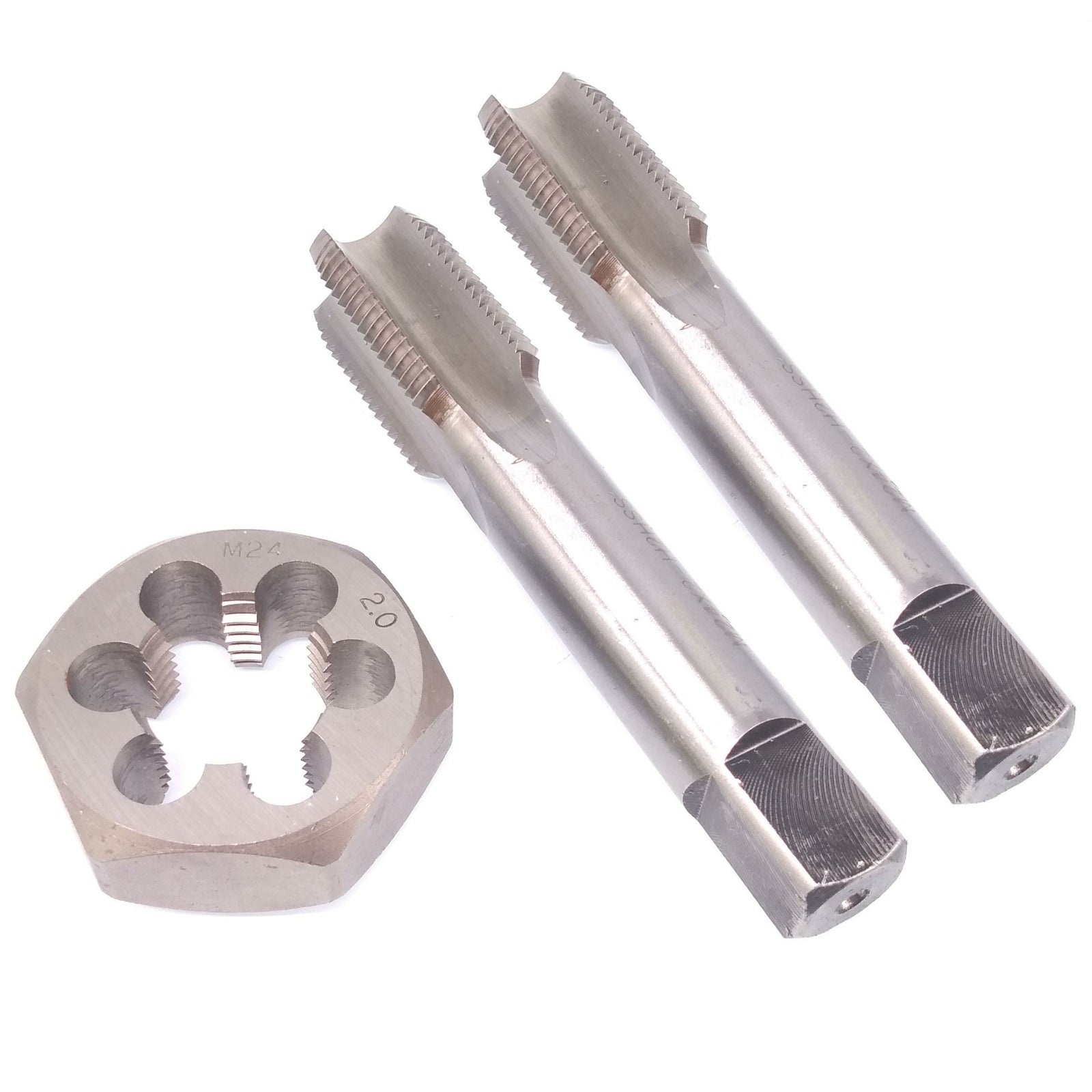 HSS M24 x 2mm Taper & Plug Tap & 24x2mm Hexagon Die Metric Thread Right Hand Set