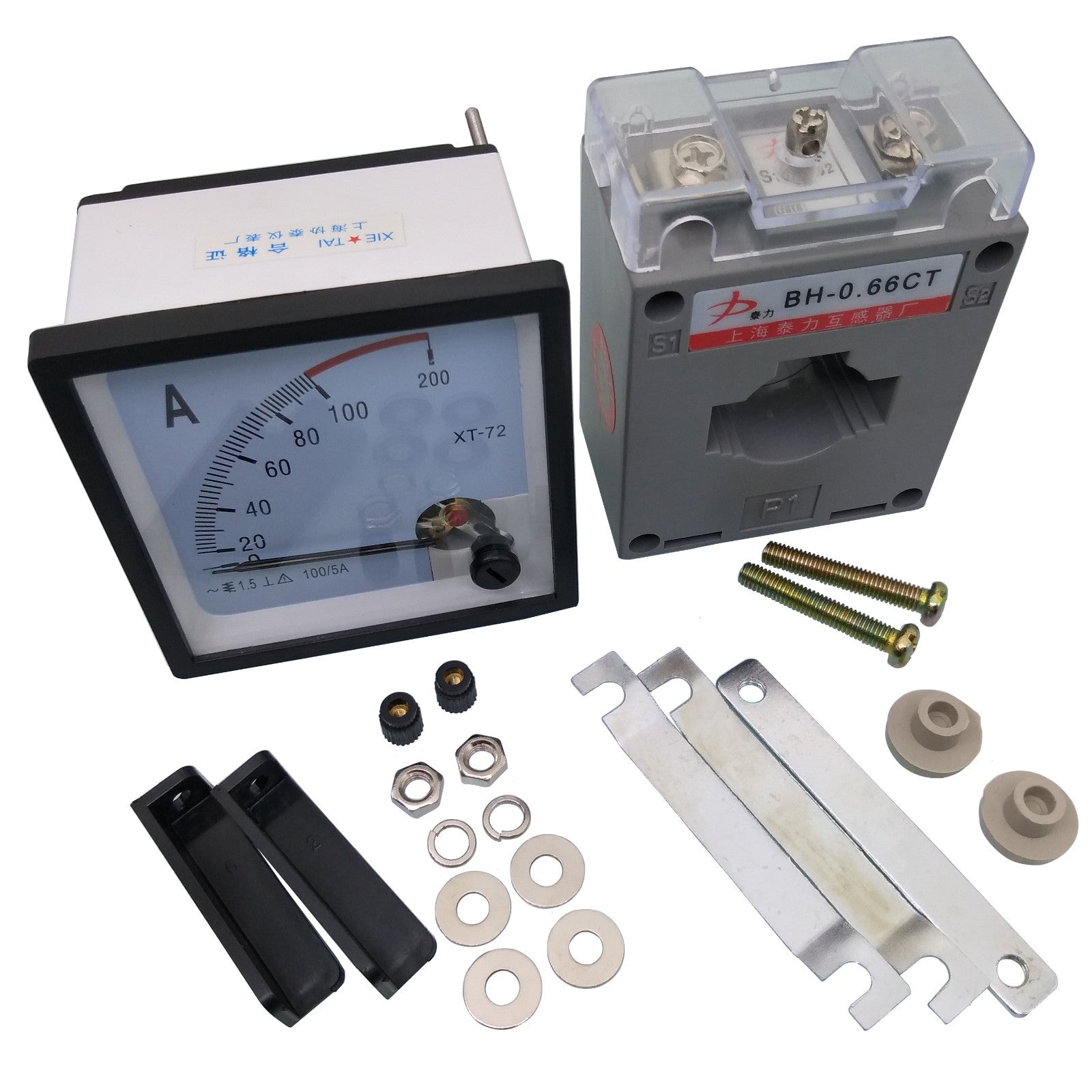 US Stock AC 0~100A Analog AMP Current Panel Meter Ammeter & Current Transformer