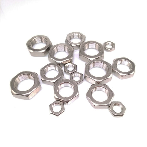 20pcs M12 x 1.25mm Fine Thread Hex Half Thin Jam Nuts A2 304 Stainless Steel