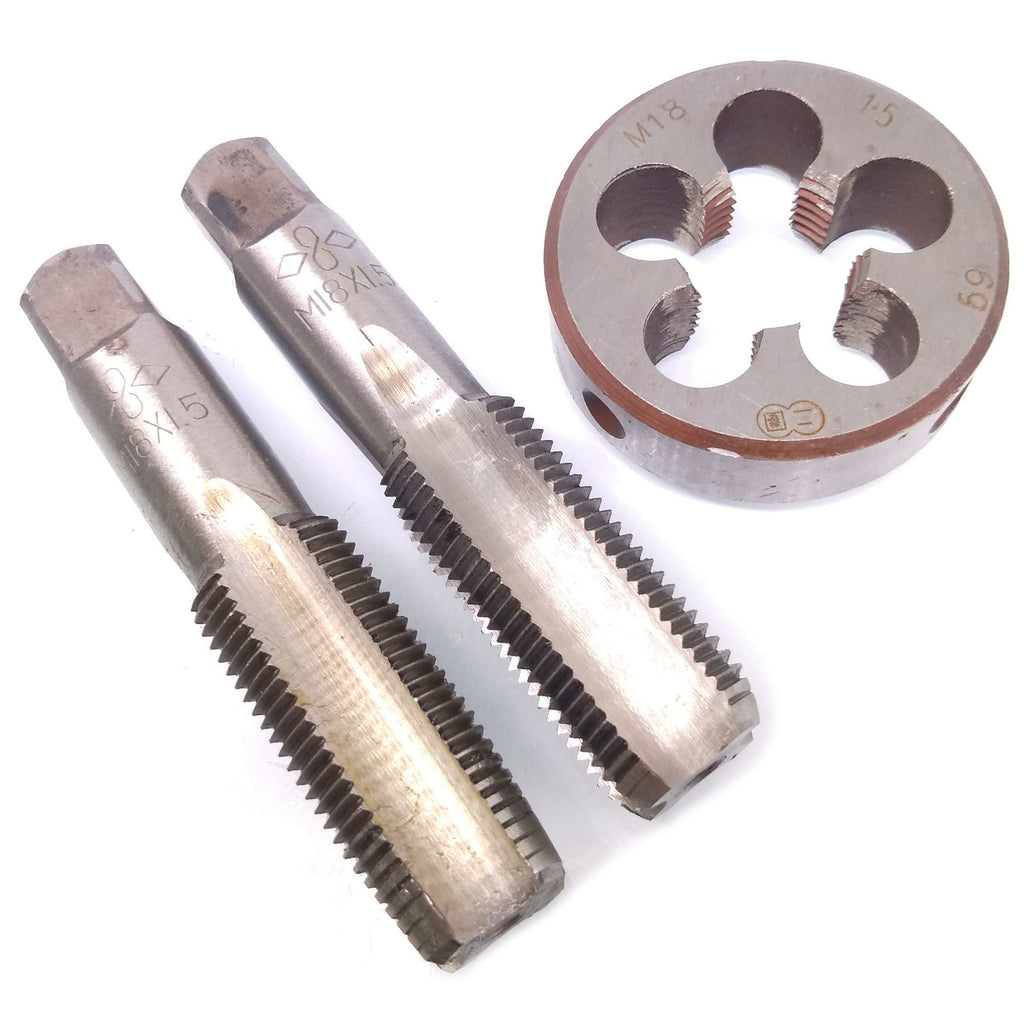 AU Stock HSS M18x1.5 Taper & Plug Tap & M18 x 1.5mm Die Metric Thread Right Hand