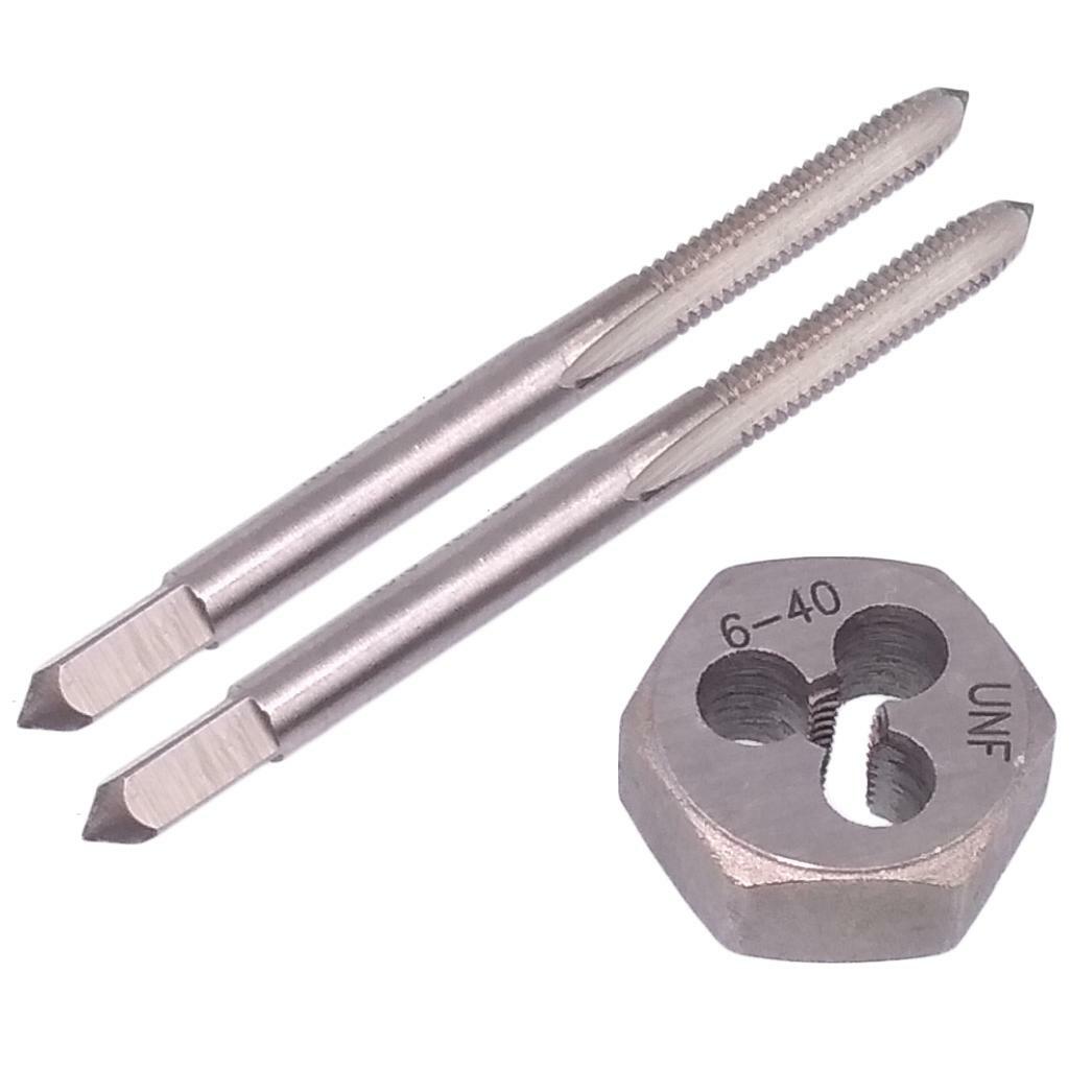 HSS 6-40 Taper & Plug Tap & 6-40 Hexagon Die Thread Right Hand Set