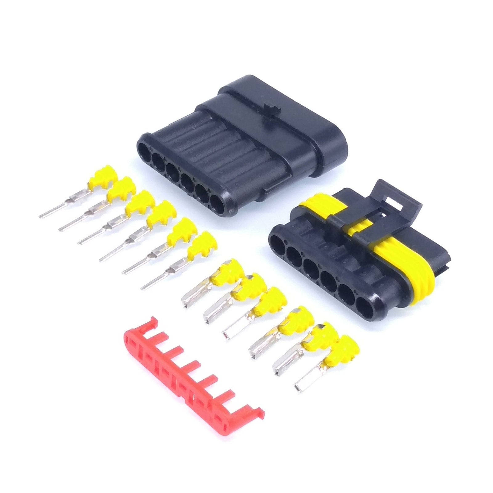 US Stock 5 Sets 6 Pin Way Sealed Waterproof Electrical Wire Connector Plug Kit