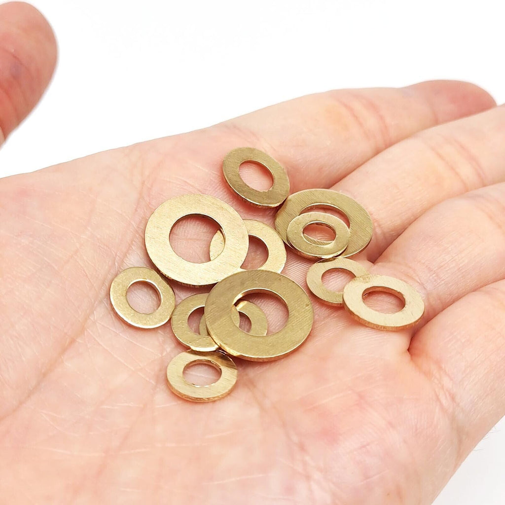 530pcs Mix M2-M8 GB97 Brass Copper Flat Washer Plain Gasket Pad Ring Set Kit