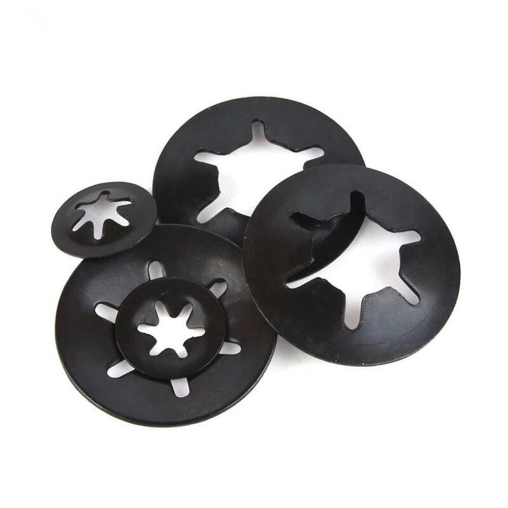 100pcs Starlock Push On Fasteners Locking Washers Speed Locking Round Clips 3mm