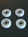 US Stock 4pcs 0524UU U Groove Flexible Ball Bearings Wheels Roller 5 x 24 x 7mm