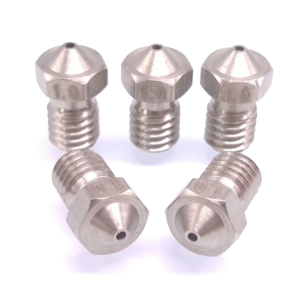 5pcs 3D Printer Extruder Stainless Steel Nozzle 1mm M6 Thread 1.75mm For E3D