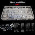 1085pc M2-M12 Soft PVC Plastic Transparent Flat Washer Insulation Gasket Kit Set