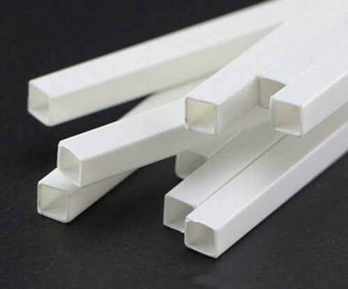 10pcs ABS Styrene Plastic Rectangular Square Tube Model Layout 10 x 10 x 250mm