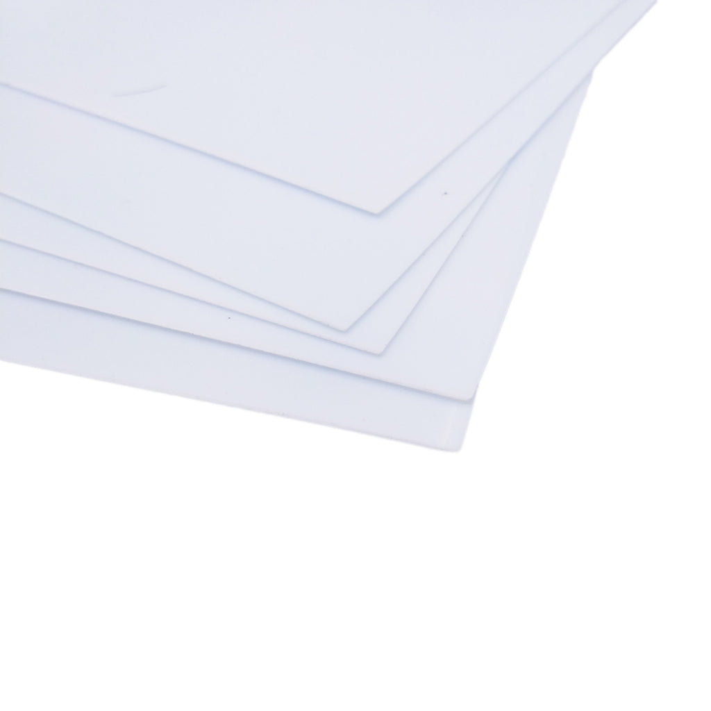 5pcs ABS Styrene Plastic Flat Sheet Plate 0.5mm ±10% x 200mm x 250mm White