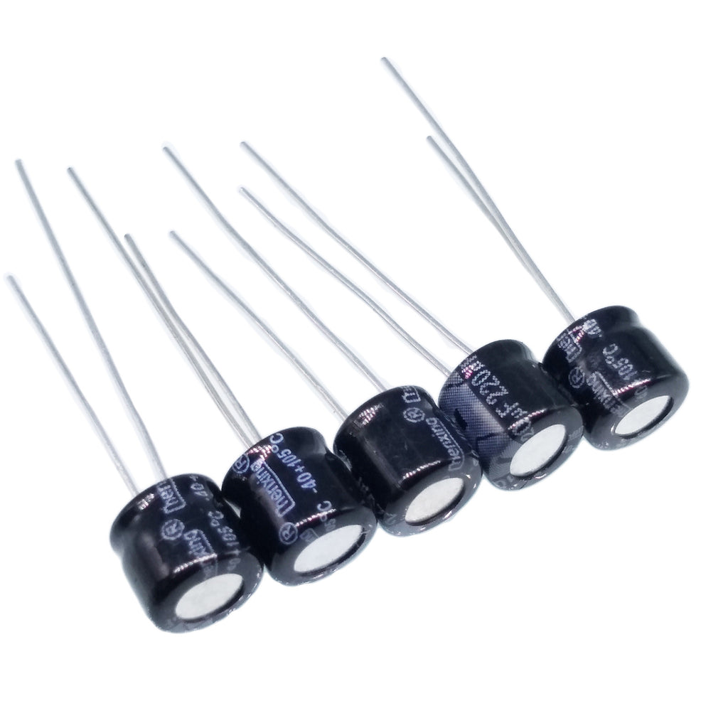 US Stock 50pcs Electrolytic Capacitors 220uF 220mfd 10V +105℃ Radial 6 x 6mm