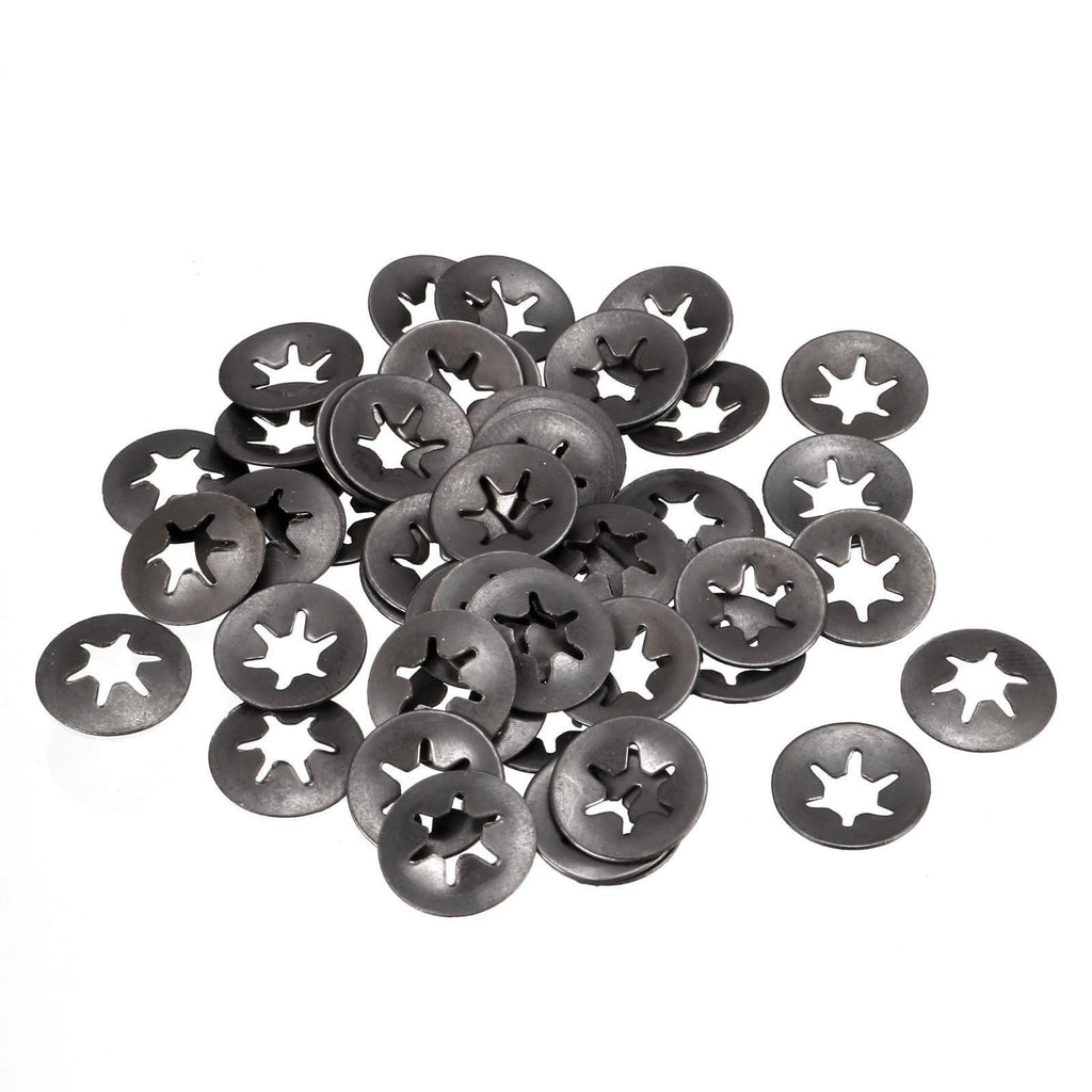 100pcs Starlock Push On Fasteners Locking Washers Speed Locking Round Clips 8mm