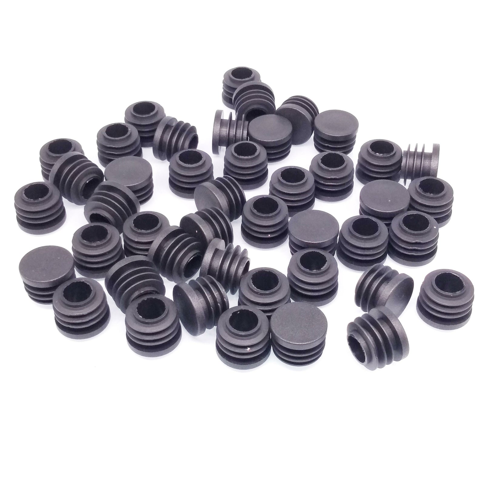50pcs Round Plastic Black Blanking End Cap Caps Tube Pipe Inserts Plug Bung 20mm