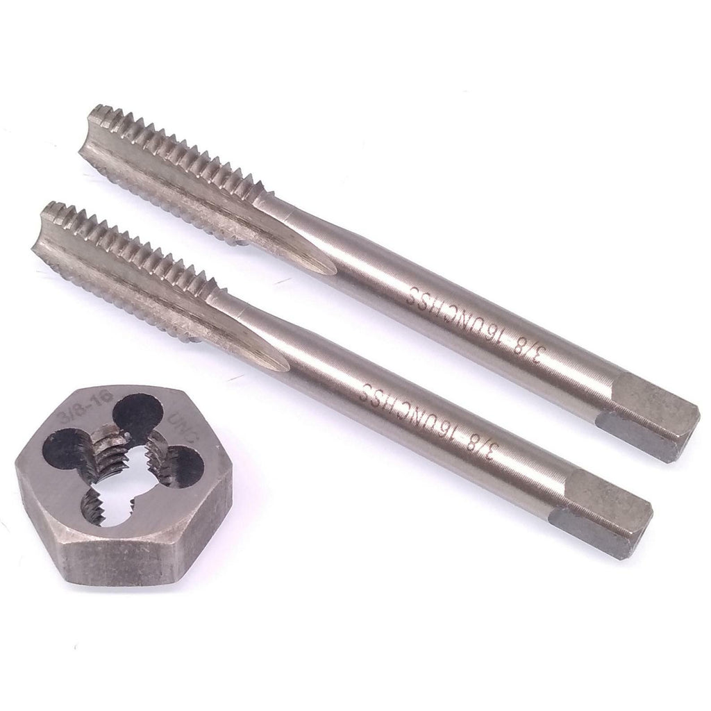 HSS 3/8-16 Taper & Plug Tap & 3/8-16 Hexagon Die Thread Right Hand Set