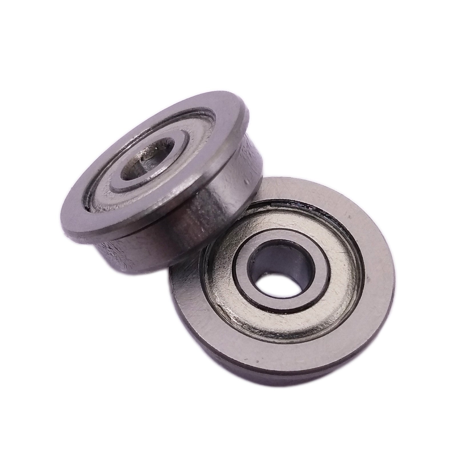US Stock 10pcs F624zz Mini Metal Double Shielded Flanged Ball Bearings 4x13x5mm