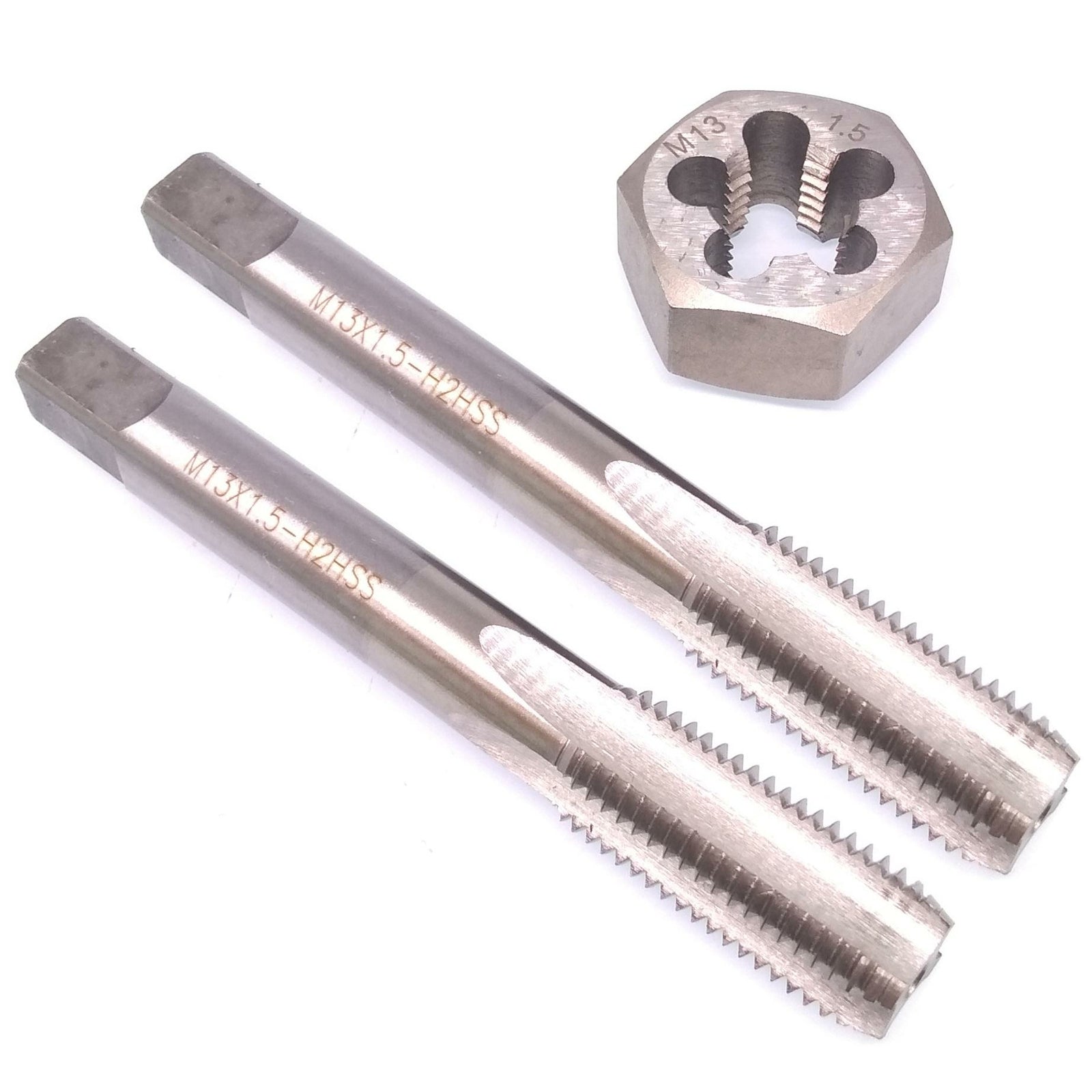 HSS M13 x 1.5mm Taper & Plug Tap & 13x1.5mm Hexagon Die Metric Thread Right Hand
