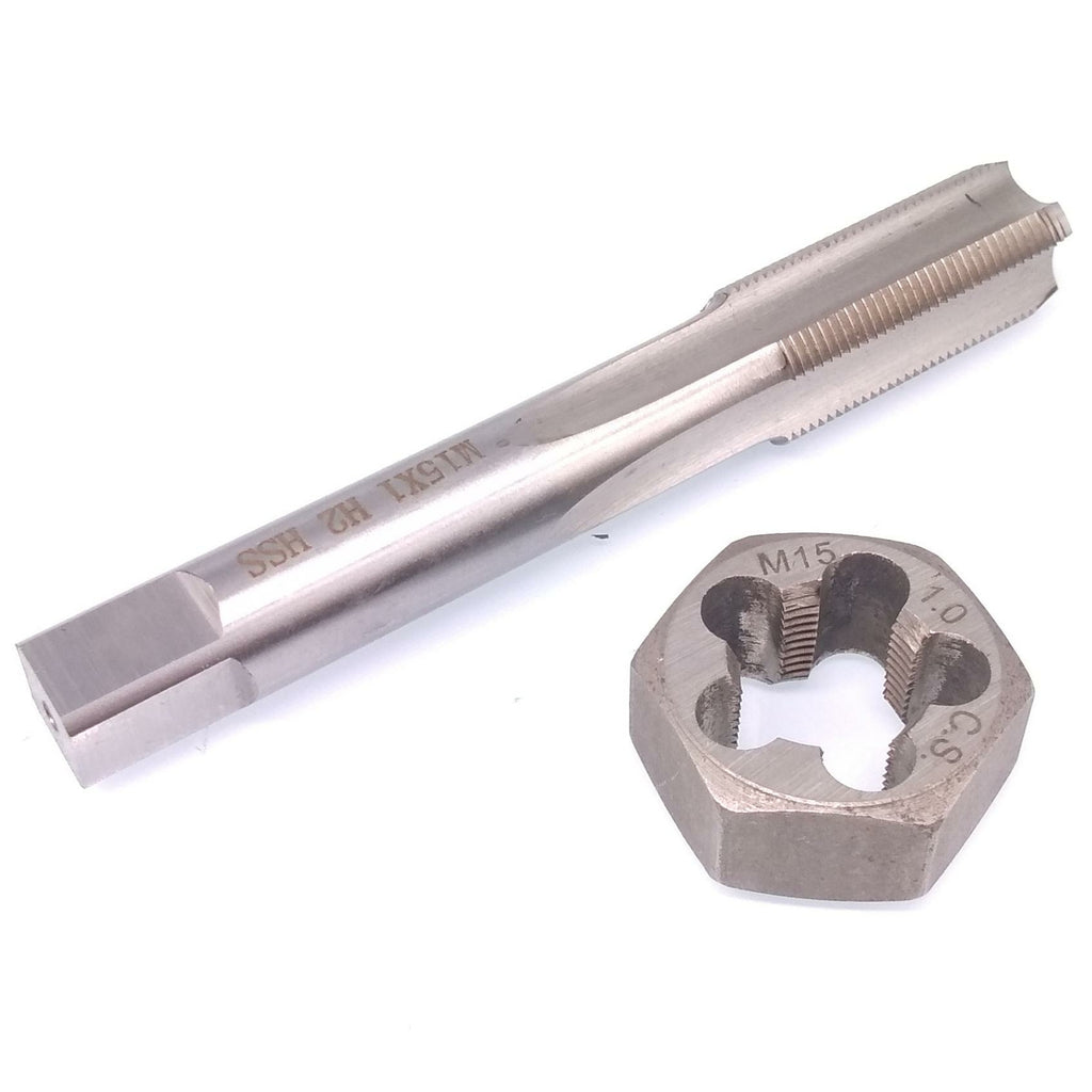 US Stock HSS M15 x 1mm Tap & M15 x 1mm Hexagon Die Metric Thread Right Hand Set