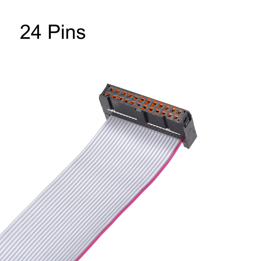 IDC Wire Flat Ribbon Cable FC/FC Connector A-type 24Pins 2.54mm Pitch 30cm Long