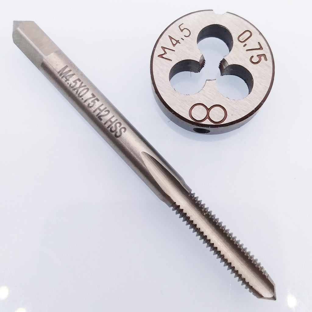 US Stock HSS M4.5 x 0.75mm Tap & M4.5 x 0.75mm Die Metric Thread Right Hand