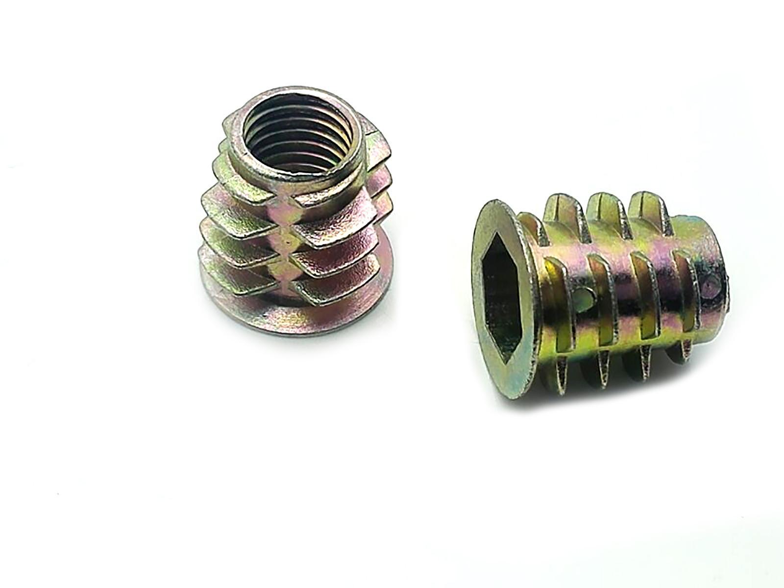 US Stock 20x M8 x 15mm Furniture Hex Drive Flat Head Nuts Screws For Wood Insert