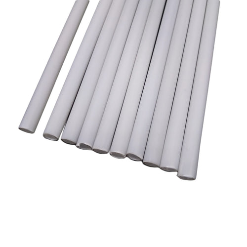 10x OD 5mm ±10% x 250mm ABS Styrene Plastic Round Tube Pipe Diameter White