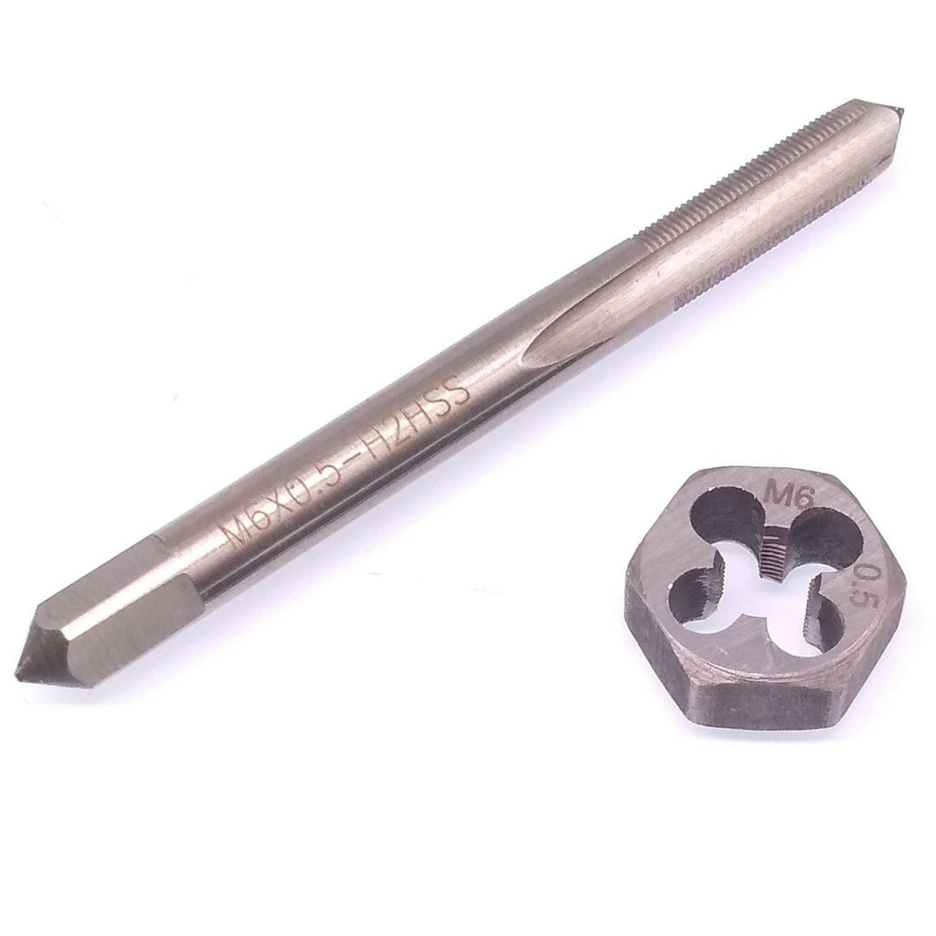 US Stock HSS M6 x 0.5mm Tap & 6 x 0.5mm Hexagon Die Metric Thread Right Hand Set
