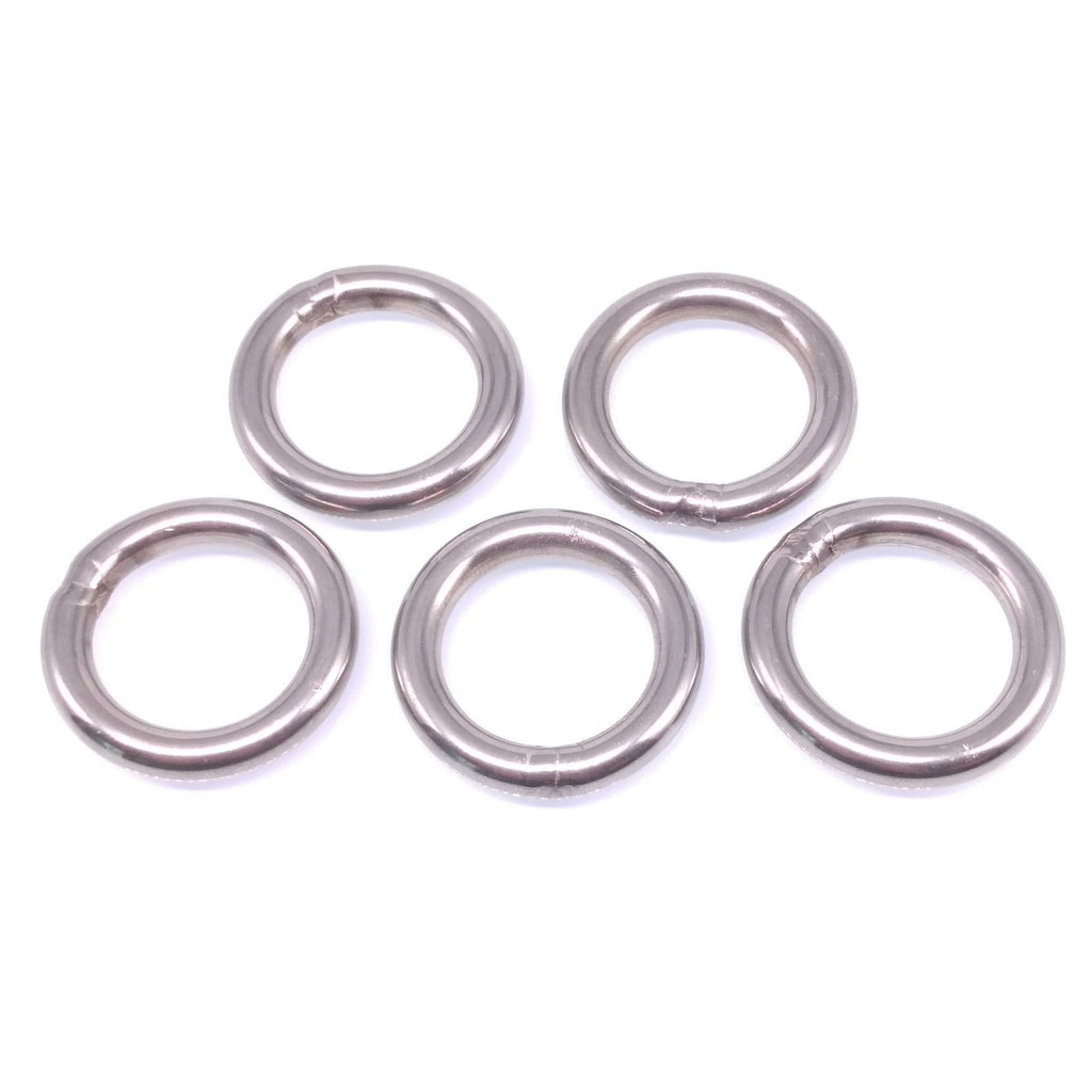 5pcs 304 Stainless Steel Seamless Metal O Ring Welded Round OD 30mm Wire Dia 5