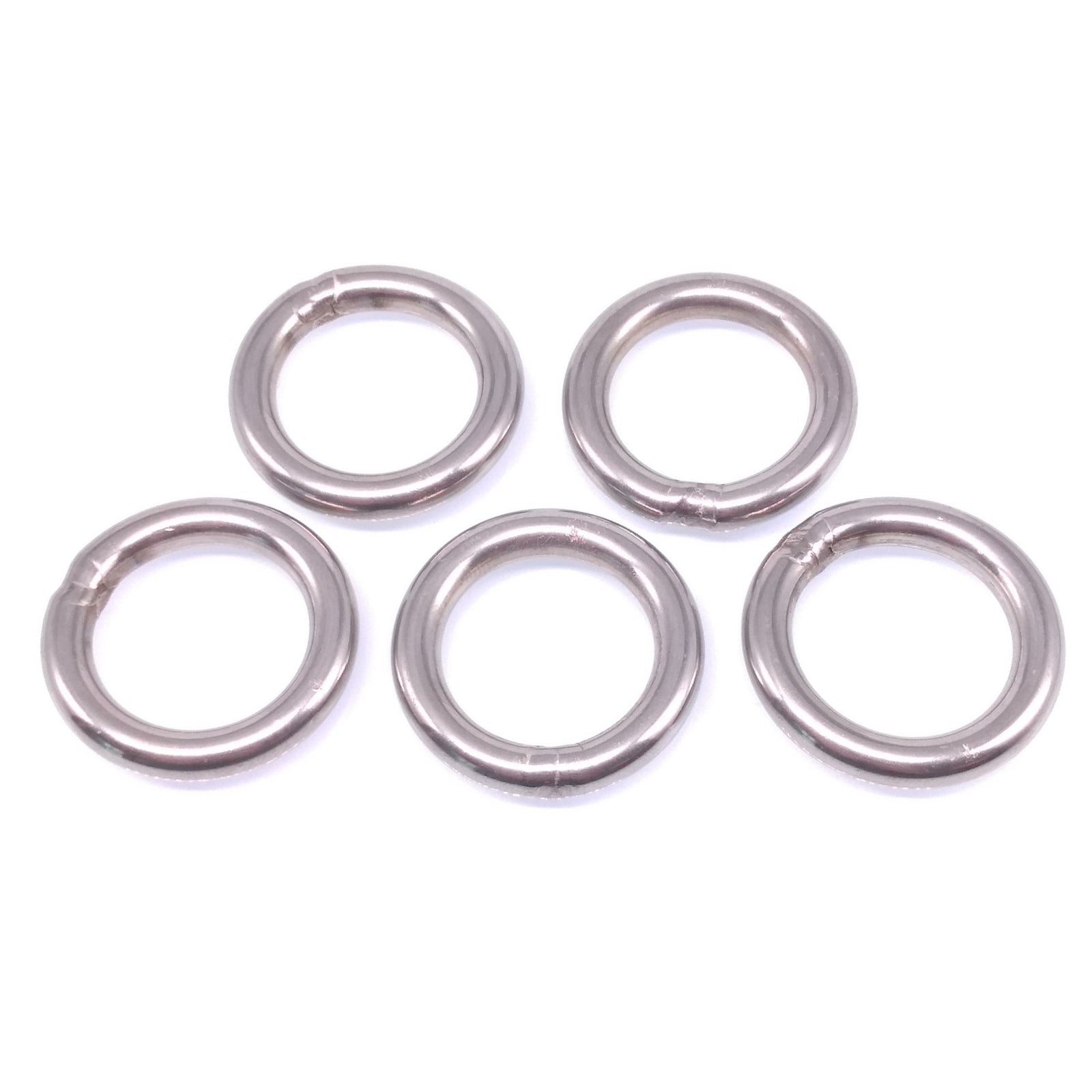 5pcs 304 Stainless Steel Seamless Metal O Ring Welded Round OD 30mm Wire Dia 5