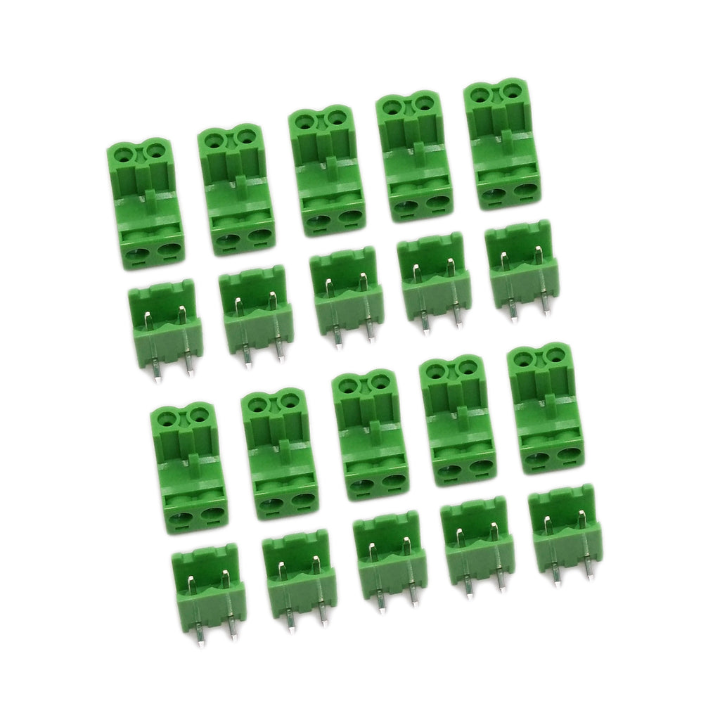 US Stock 10Set 2EDG 2P Plug-in Screw Terminal Block Connector 5.08mm Right Angle