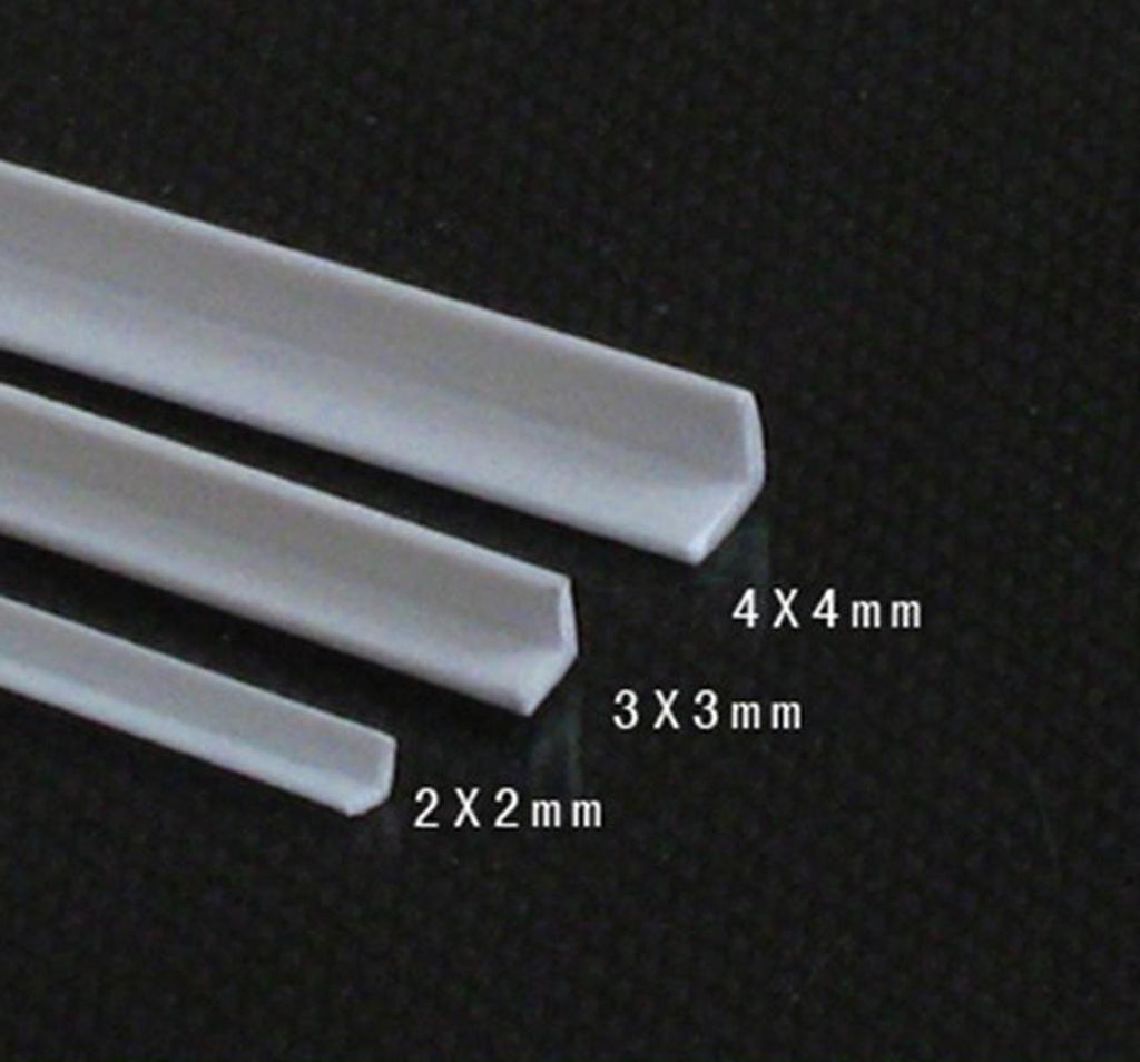 20pcs 3 x 3 x 250mm ABS Styrene Plastic L Shape Right Angle Bars White