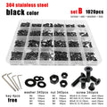 M2-M4 Black A2 304 Stainless Steel Torx Flat Countersunk Head Screw Bolt Set Kit
