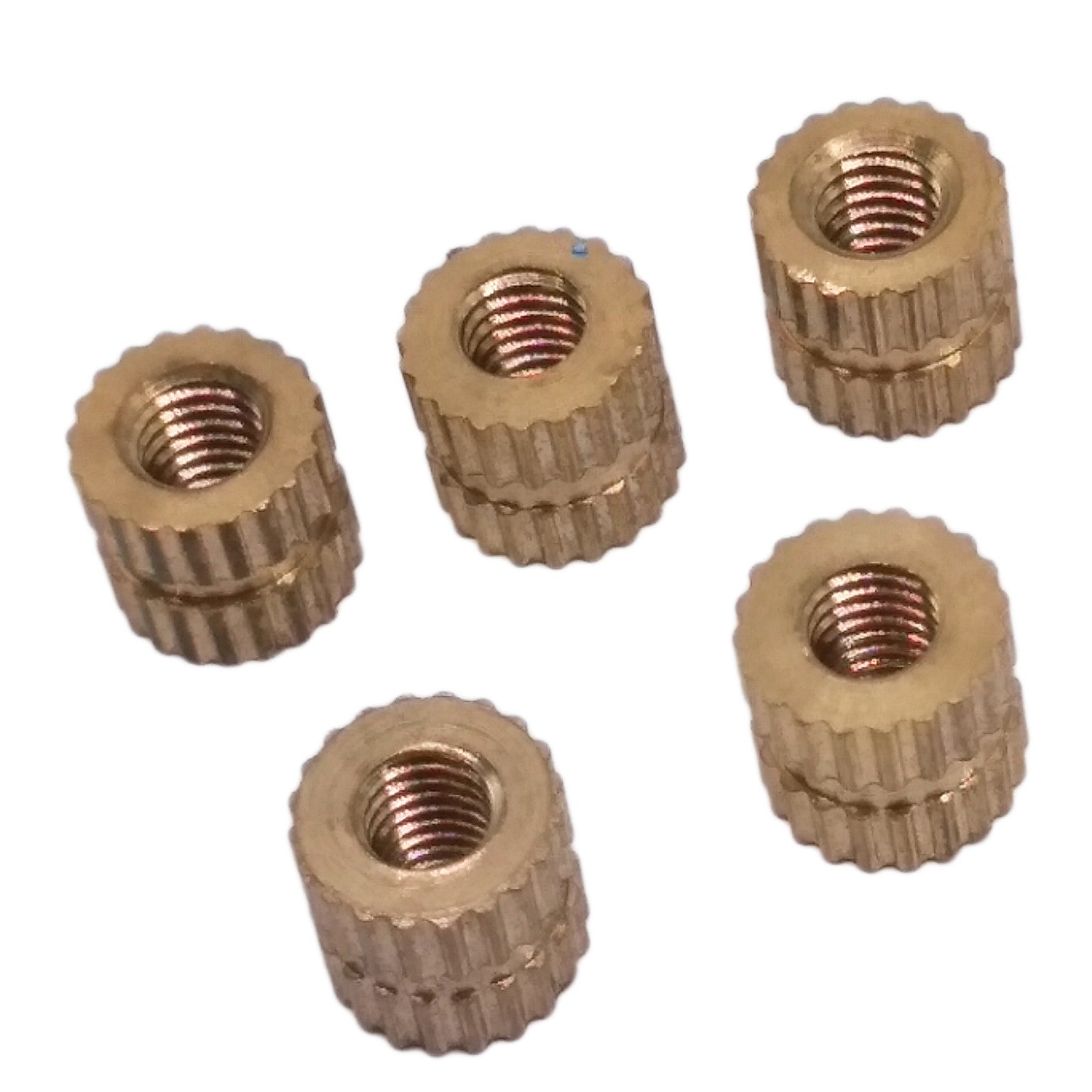 US Stock 50x M3 L5mm OD5.3mm Brass Cylinder Knurled Threaded Insert Embedded Nut