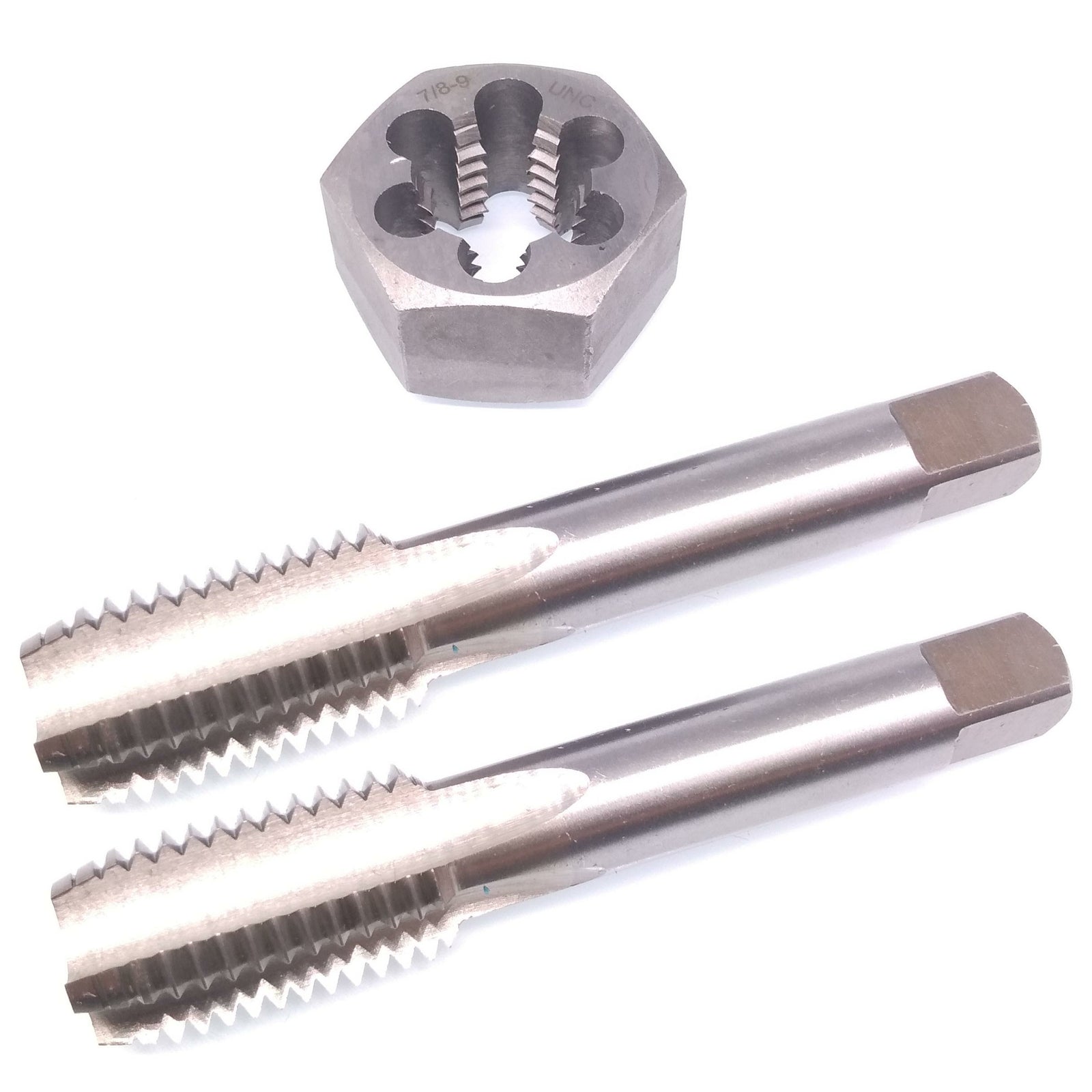 HSS 7/8-9 Taper & Plug Tap & 7/8-9 Hexagon Die Thread Right Hand Set