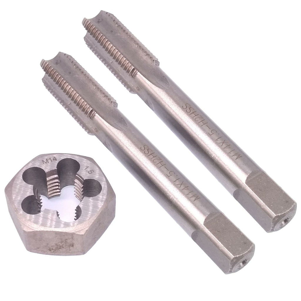 HSS M14 x 1.5mm Taper & Plug Tap & 14x1.5mm Hexagon Die Metric Thread Right Hand
