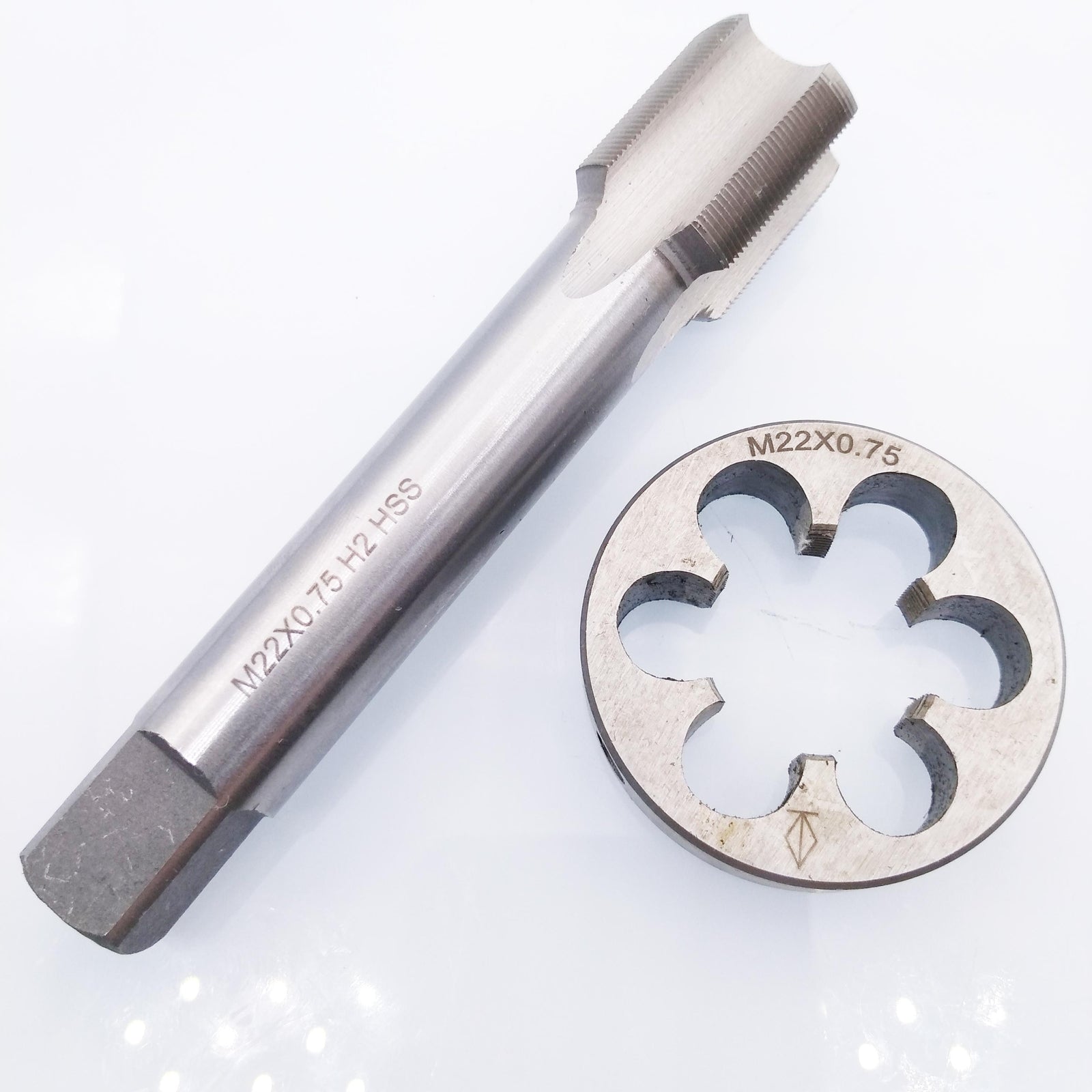AU Stock HSS M22 x 0.75mm Tap & M22 x 0.75mm Die Metric Thread Right Hand