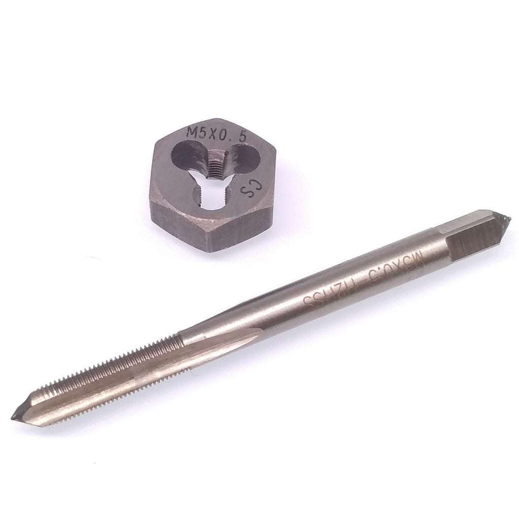 US Stock HSS M5 x 0.5mm Tap & M5x0.5mm Hexagon Die Metric Thread Right Hand Set