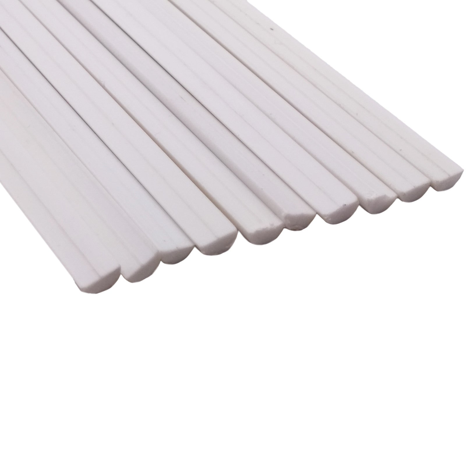 US Stock 10pcs ABS Styrene Plastic Half Round Bar Rod 5mm ±10% Dia. 9.85" White
