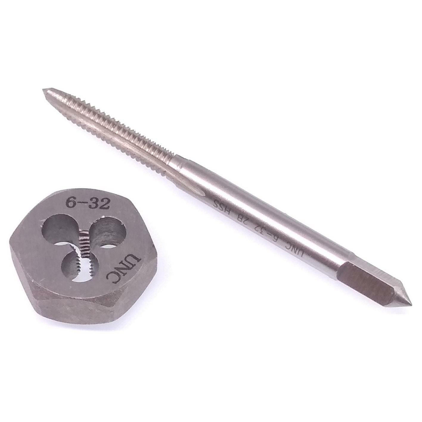 US Stock HSS 6-32 Tap & 6-32 Hexagon Die Thread Right Hand Set